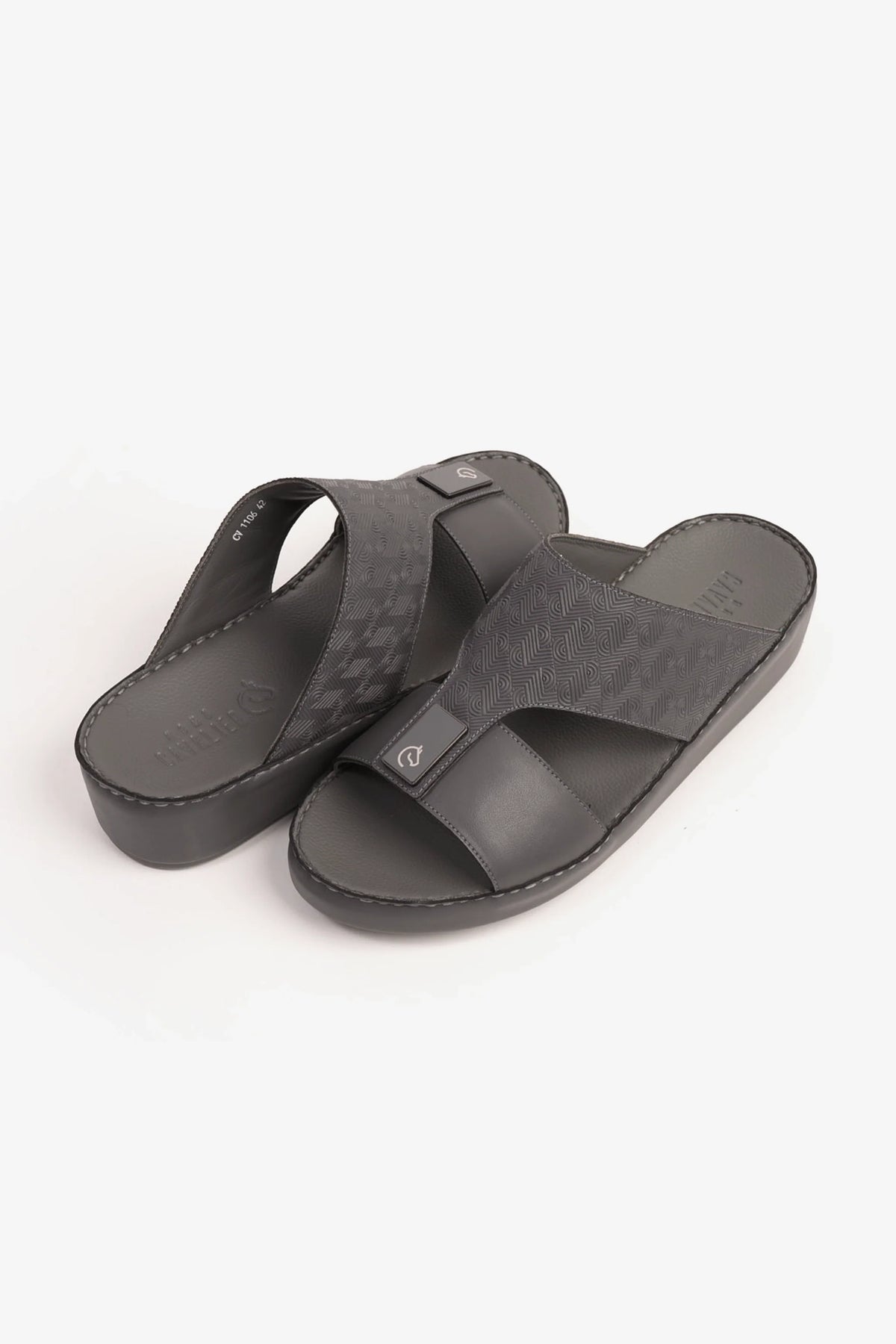 Cavalier Uomo Men's Leather Sandals Grey MSDCV1106 - Sole Therapy