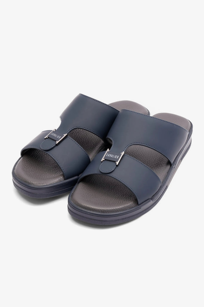 Cavalier Uomo Men's Matte Leather Arabic Sandals Navy MSDCVHAR308 - Sole Therapy