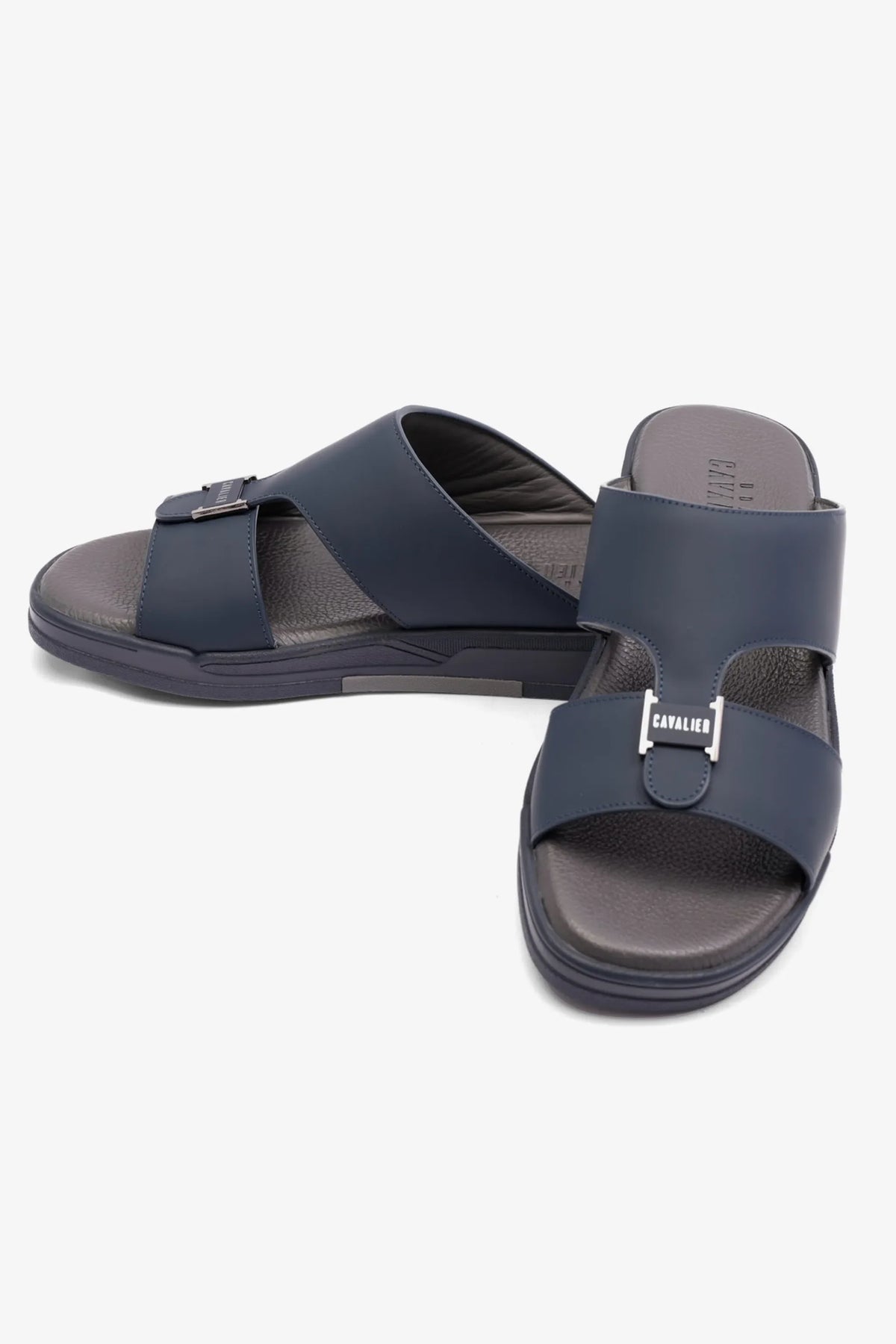 Cavalier Uomo Men's Matte Leather Arabic Sandals Navy MSDCVHAR308 - Sole Therapy