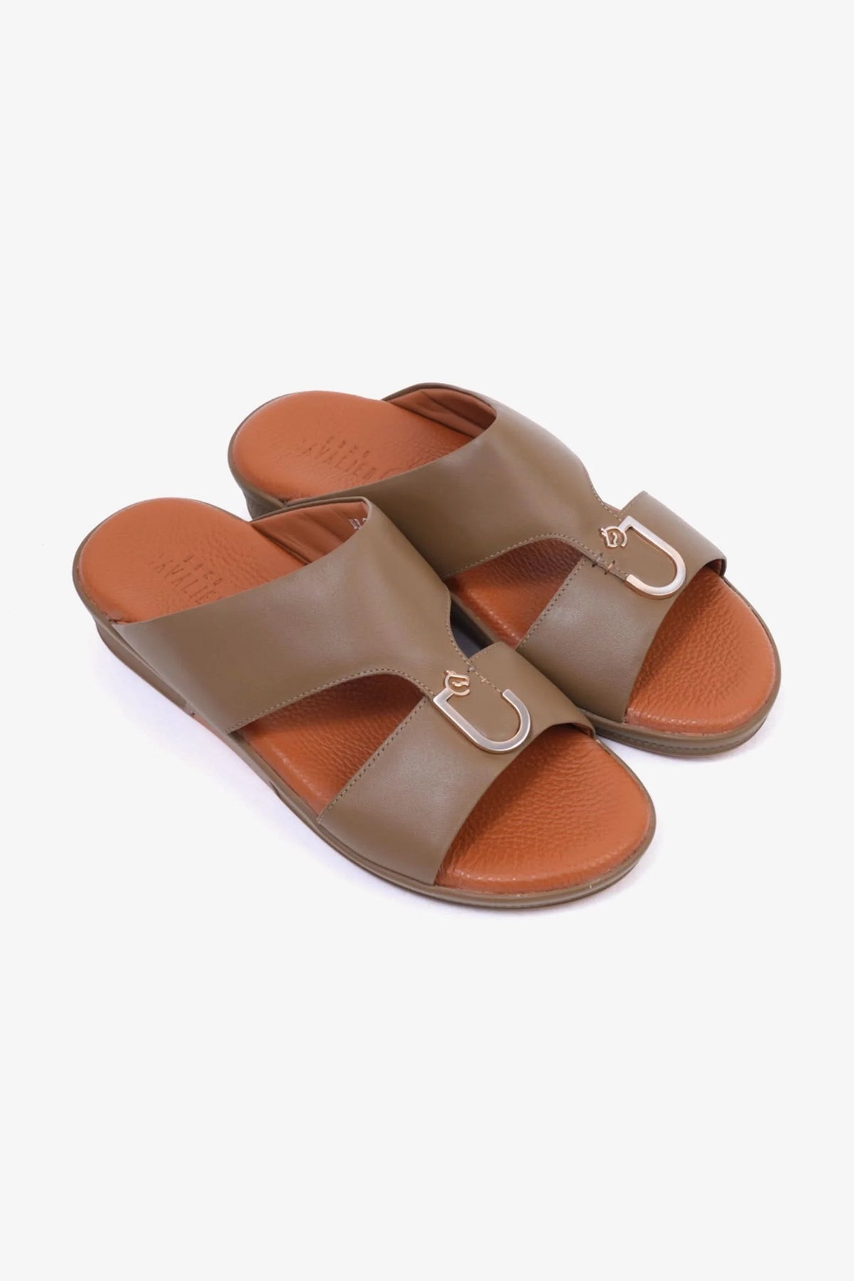 Cavalier Uomo Men's Textured Leather Sandals Mushroom MSDCVDLR201 - Sole Therapy