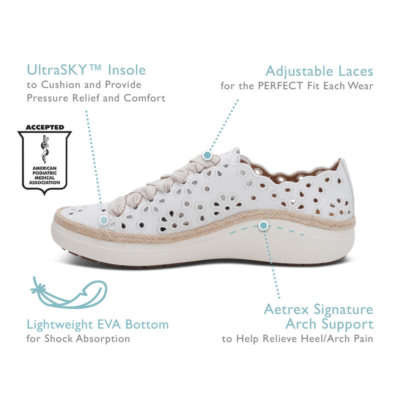 Charlotte Lace Up Sneaker White - Sole Therapy