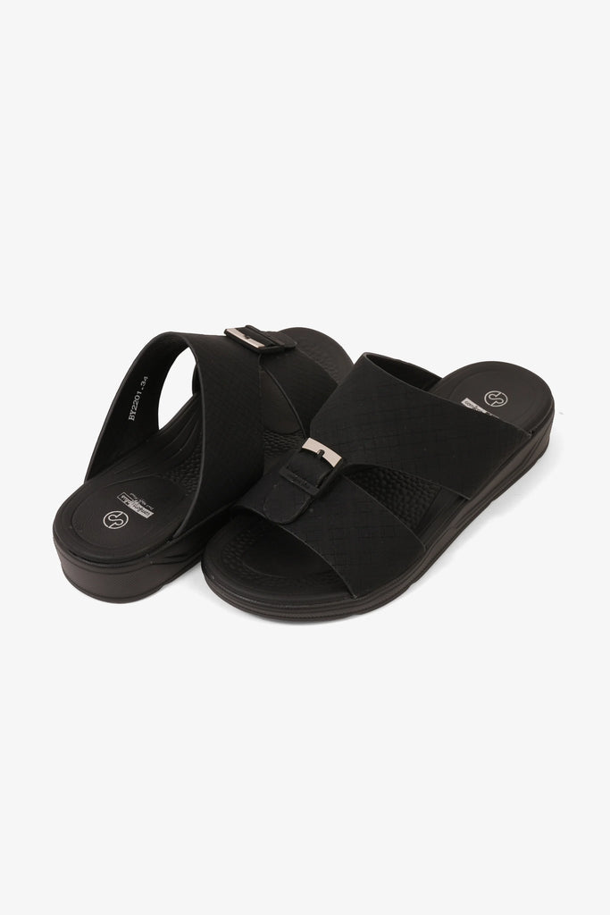Comfort Plus Boys' Classic Arabic Sandals Black BSDGBCPBY2201 - Sole Therapy