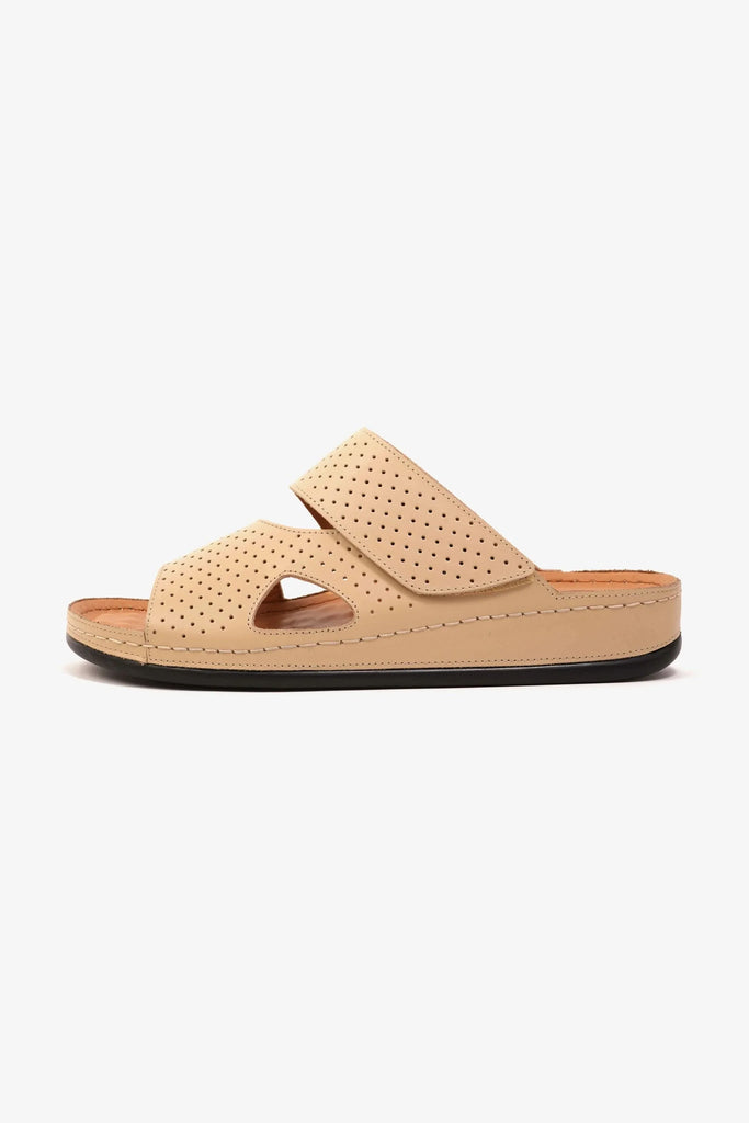 Comfort Plus Men's Al Waha Textured Arabic Sandals Beige MSDCP4005 - Sole Therapy