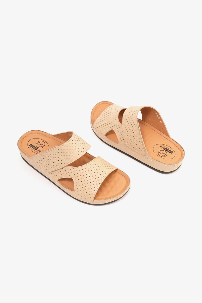 Comfort Plus Men's Al Waha Textured Arabic Sandals Beige MSDCP4005 - Sole Therapy
