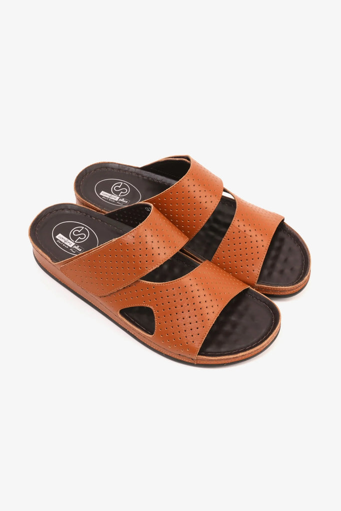 Comfort Plus Men's Al Waha Textured Arabic Sandals Tan MSDCP4005 - Sole Therapy