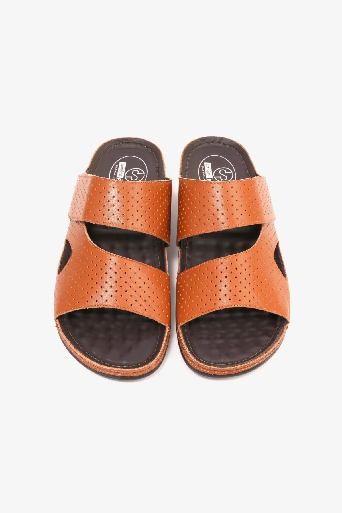 Comfort Plus Men's Al Waha Textured Arabic Sandals Tan MSDCP4005 - Sole Therapy