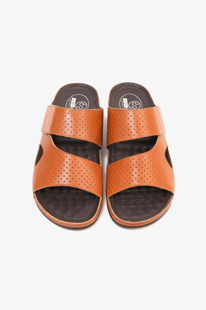 Comfort Plus Men's Al Waha Textured Arabic Sandals Tan MSDCP4005 - Sole Therapy