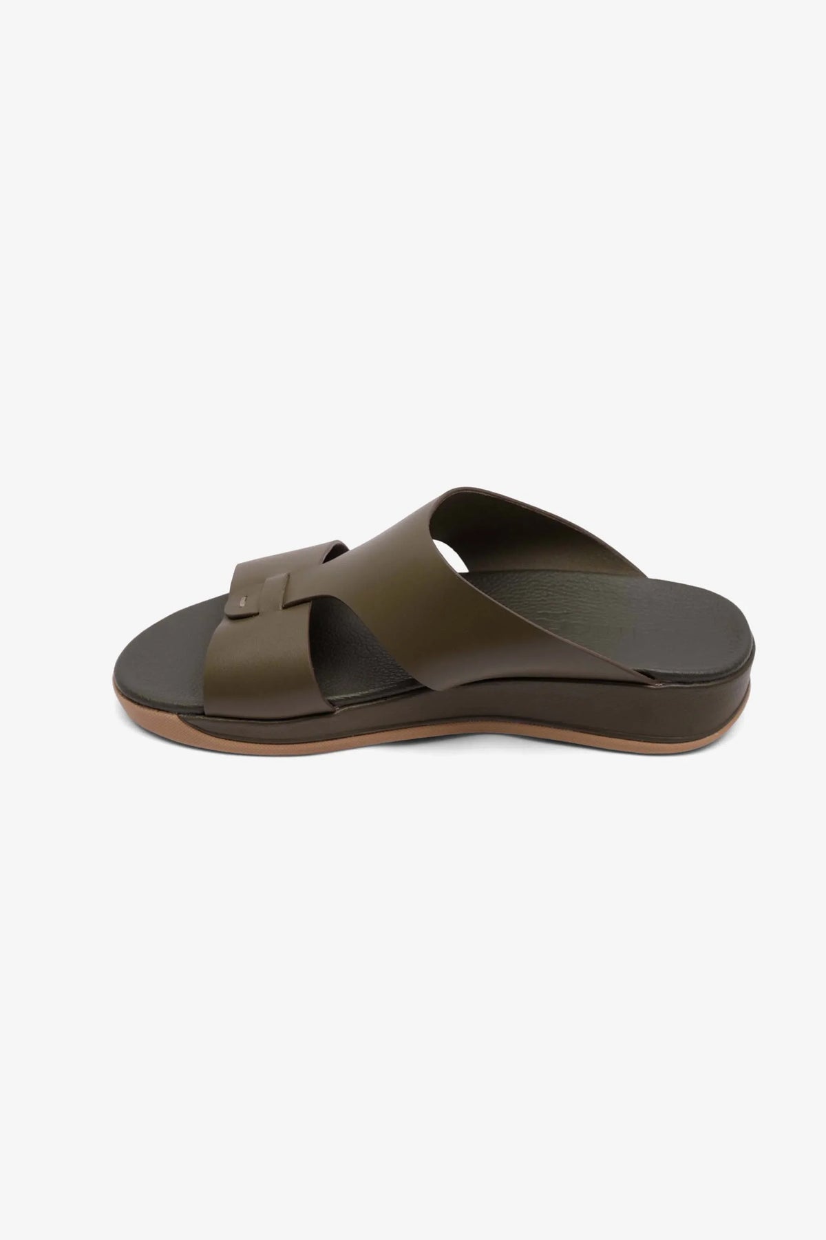 Comfort Plus Men's Anti-Skid Grip Matte Leather Sandals Olive MSDCPJY076 - Sole Therapy