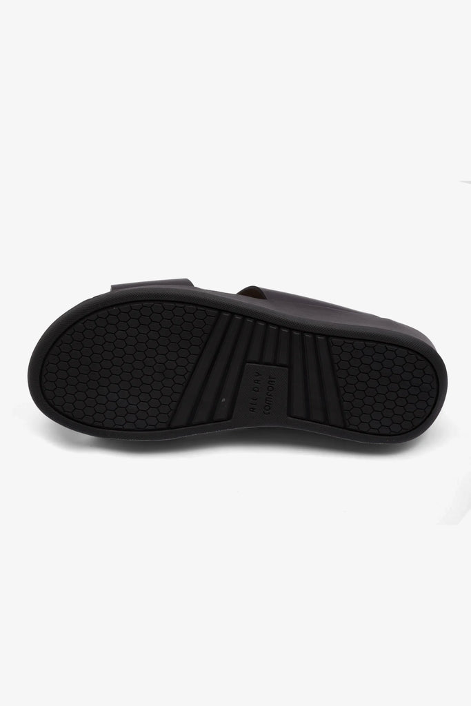 Comfort Plus Men's Antiskid Grip Matt Leather Sandals Black MSDCPJY076 - Sole Therapy