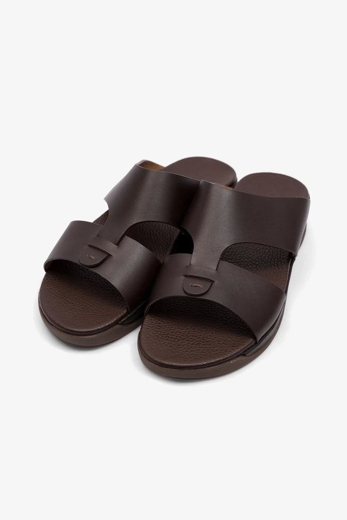 Comfort Plus Men's Antiskid Grip Matt Leather Sandals Brown MSDCPJY076 - Sole Therapy