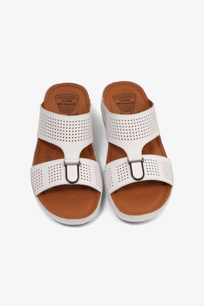 Comfort Plus Men's Arabic Sandals White CP 7708 - Sole Therapy