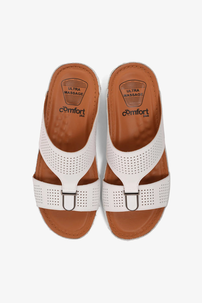 Comfort Plus Men's Arabic Sandals White CP 7708 - Sole Therapy