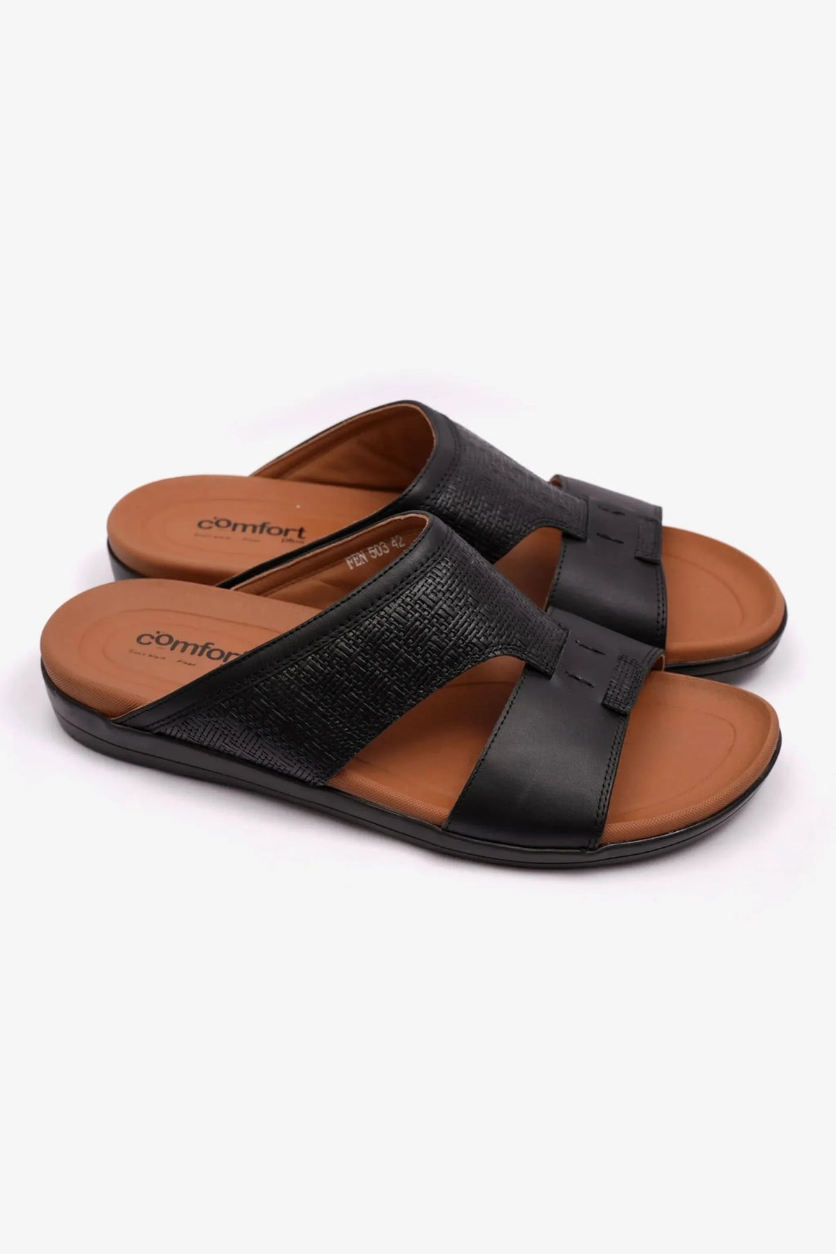 Comfort Plus Men's Bouncy Insole Sandals Black MSDCPFEN503 - Sole Therapy