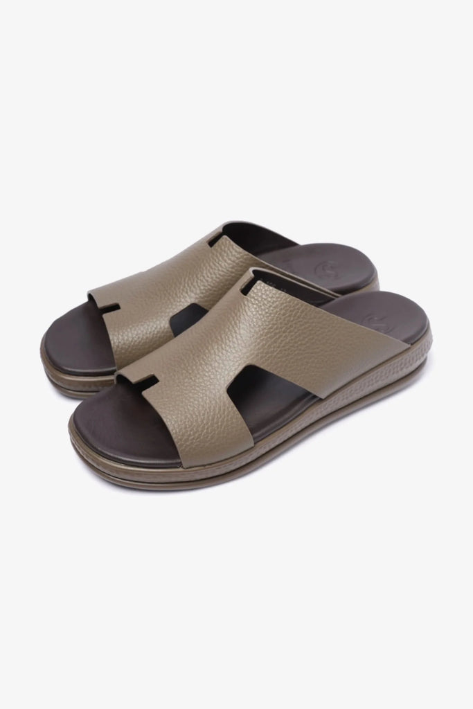 Comfort Plus Men's Classic Leather Arabic Sandals Truffle MSDCPD105 - Sole Therapy