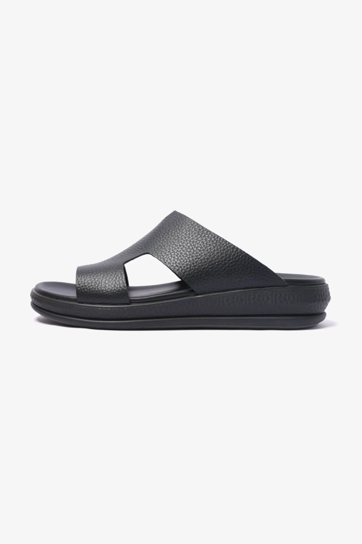 Comfort Plus Men's Classic Leather Sandals Black MSDCPD105 - Sole Therapy