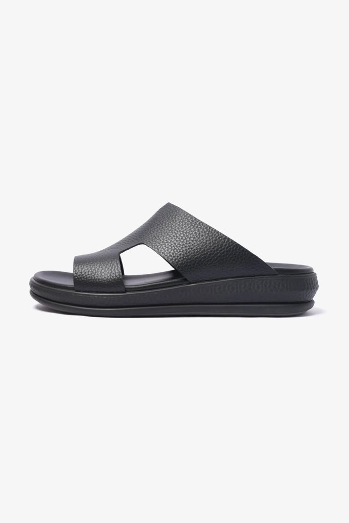 Comfort Plus Men's Classic Leather Sandals Black MSDCPD105 - Sole Therapy