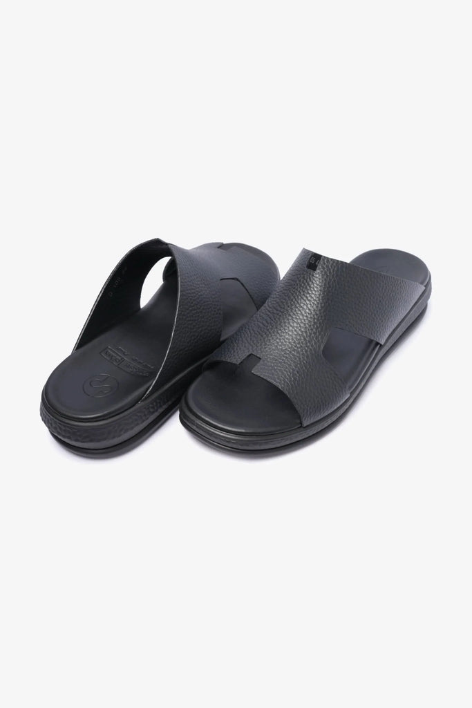 Comfort Plus Men's Classic Leather Sandals Black MSDCPD105 - Sole Therapy