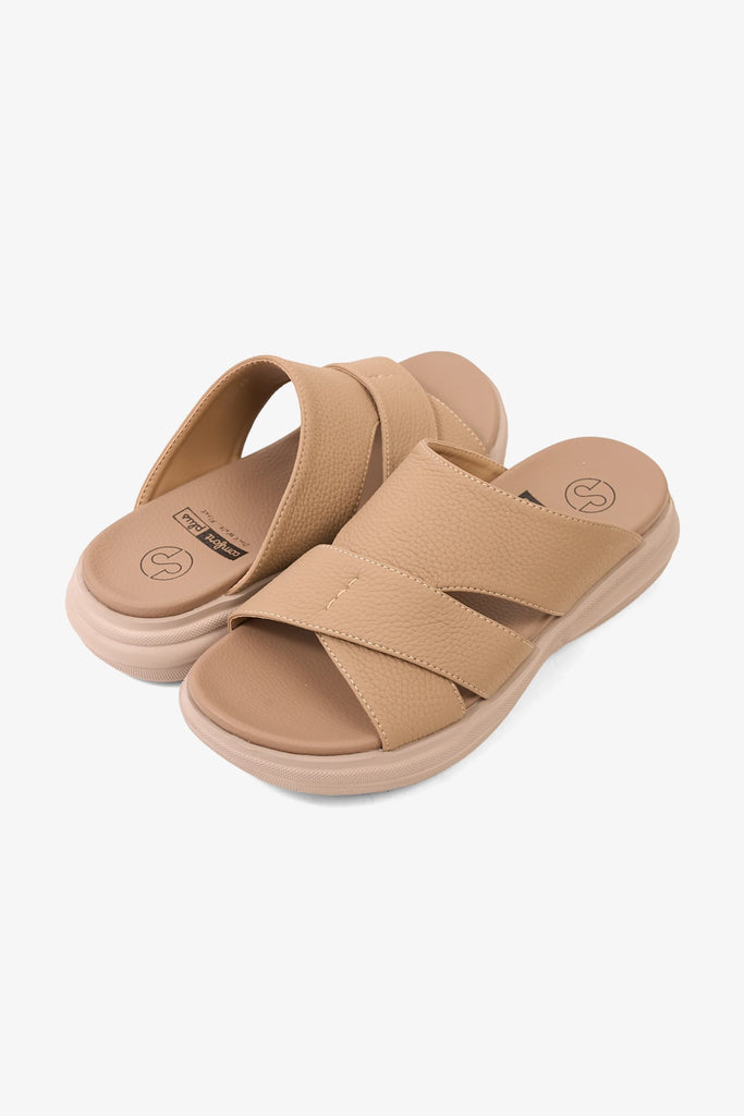 Comfort Plus Men's Cloud Step Arabic Sandals Khaki MSDGBCPDN103 - Sole Therapy