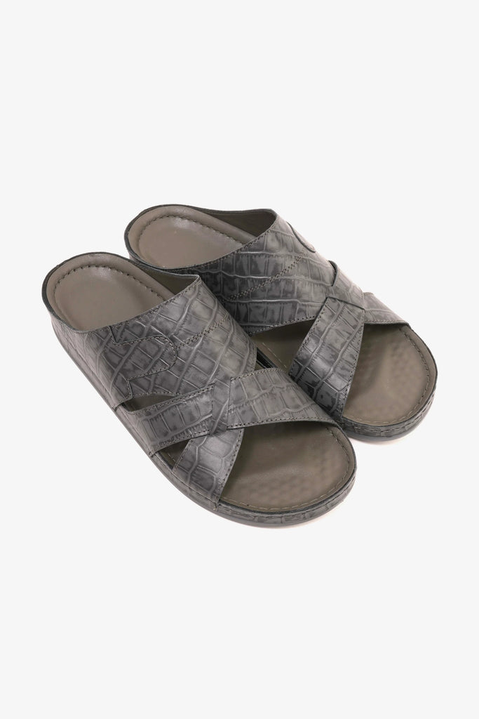 Comfort Plus Men's Cushioned Arabic Sandals Grey MSDCPAV03 - Sole Therapy