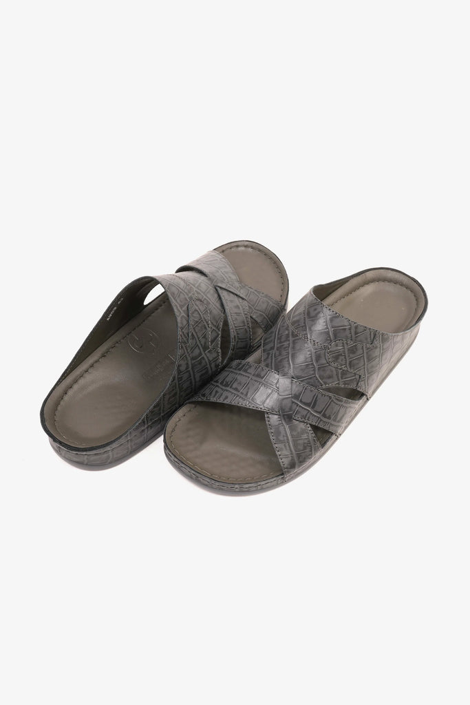 Comfort Plus Men's Cushioned Arabic Sandals Grey MSDCPAV03 - Sole Therapy