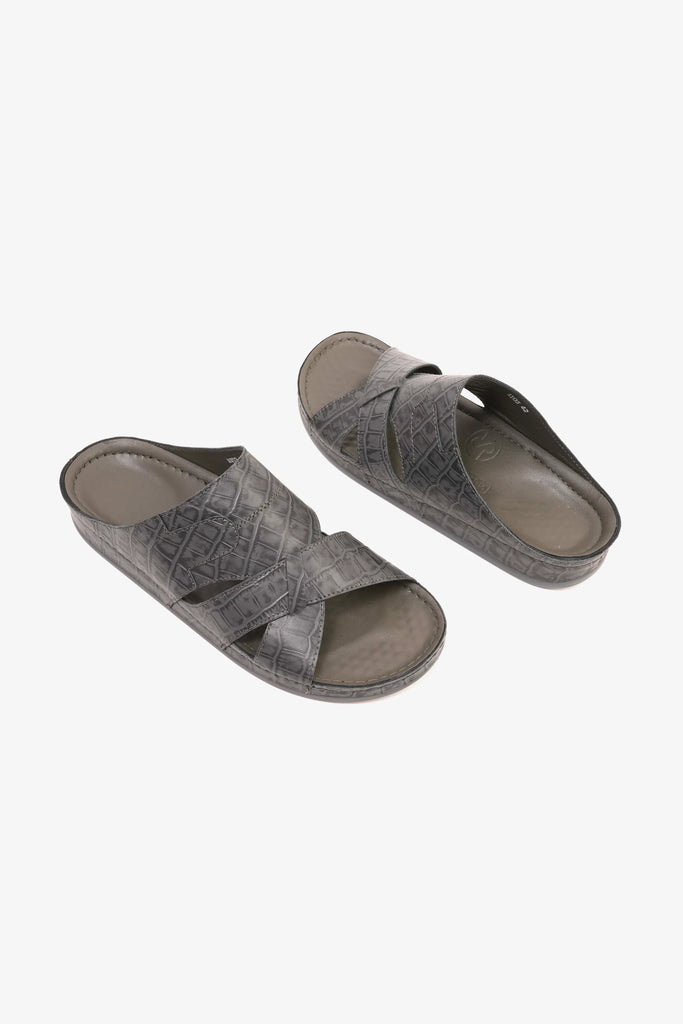 Comfort Plus Men's Cushioned Arabic Sandals Grey MSDCPAV03 - Sole Therapy
