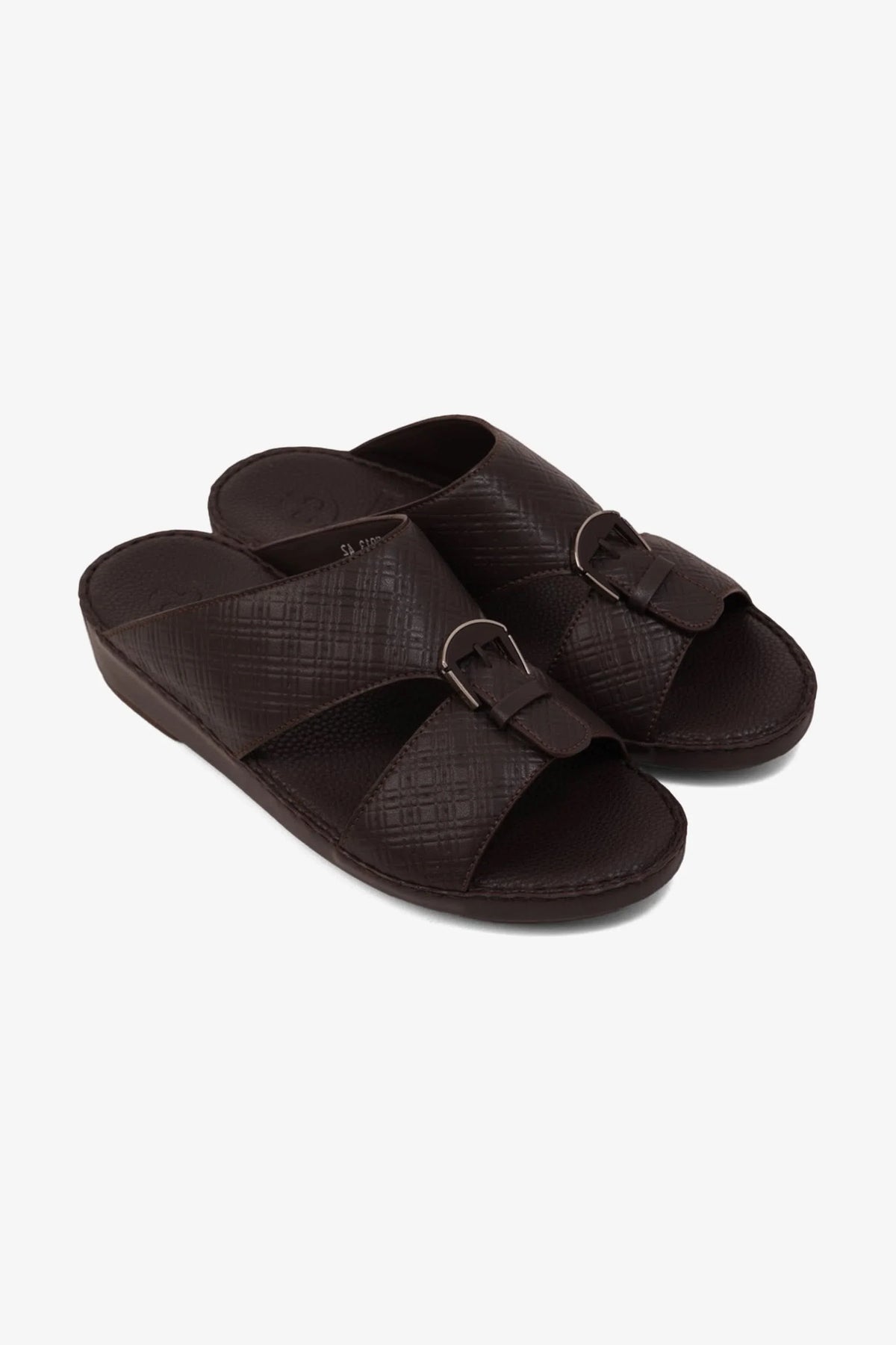 Comfort Plus Men's Cushioned Leather Arabic Sandals Brown MSDCP7013 - Sole Therapy