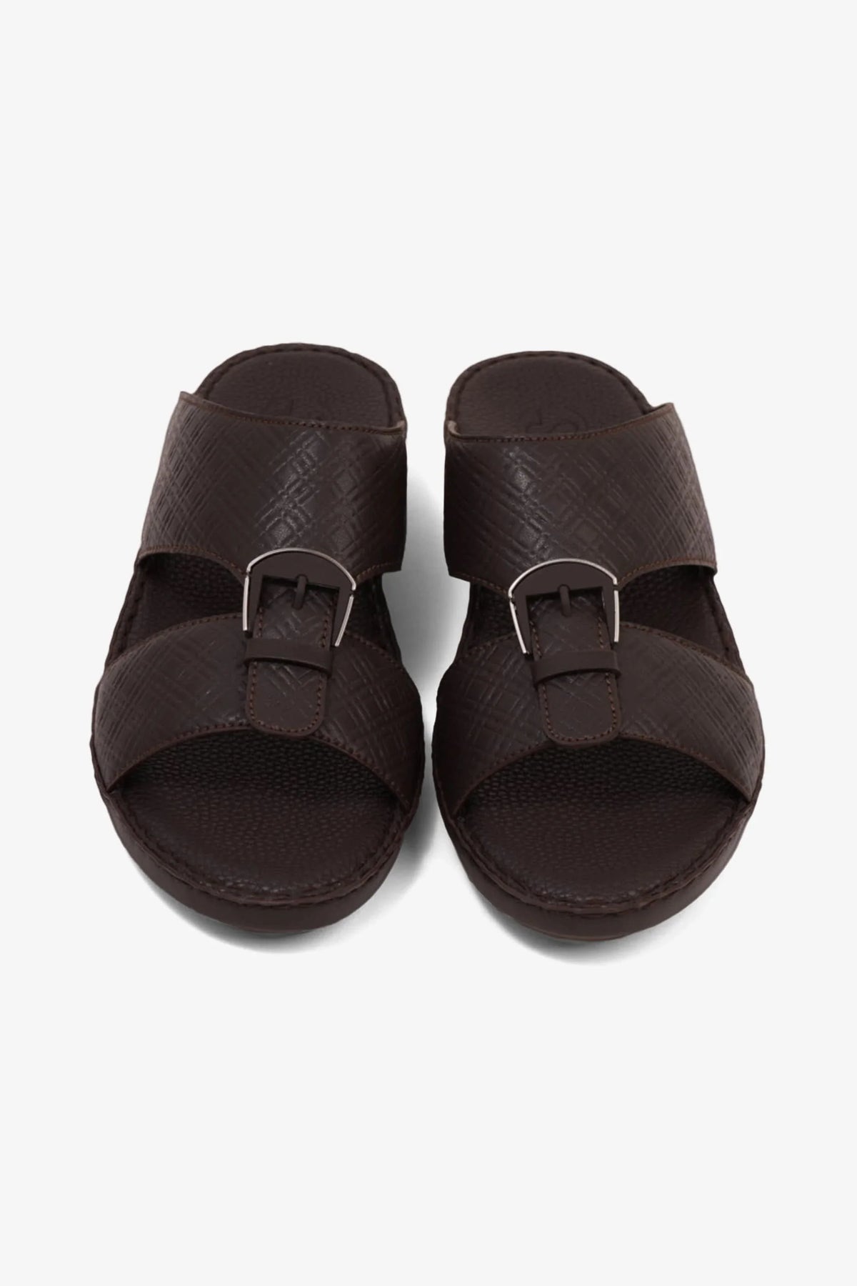 Comfort Plus Men's Cushioned Leather Arabic Sandals Brown MSDCP7013 - Sole Therapy