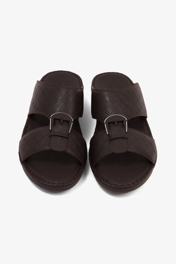 Comfort Plus Men's Cushioned Leather Arabic Sandals Brown MSDCP7013 - Sole Therapy