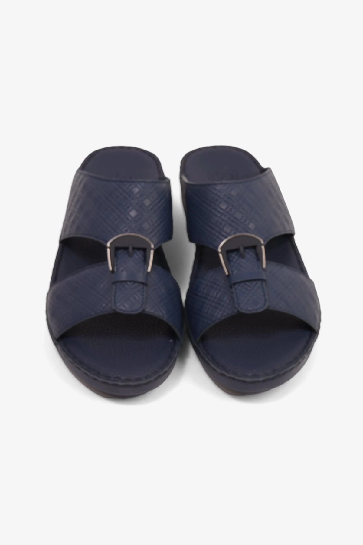 Comfort Plus Men's Cushioned Leather Slip-On Sandals Navy MSDCP7013 - Sole Therapy
