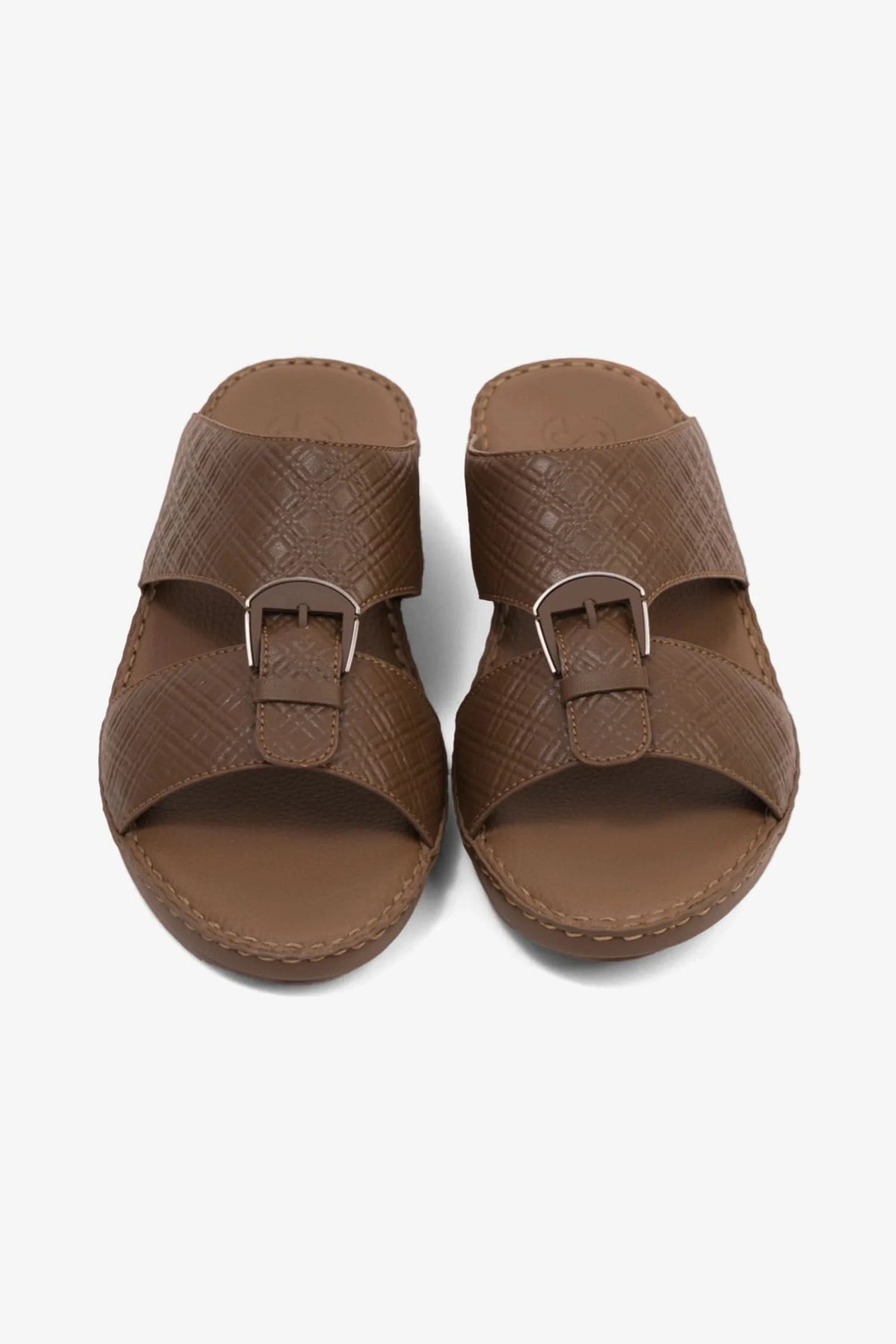 Comfort Plus Men's Cushioned Leather Slip-On Sandals Truffle MSDCP7013 - Sole Therapy