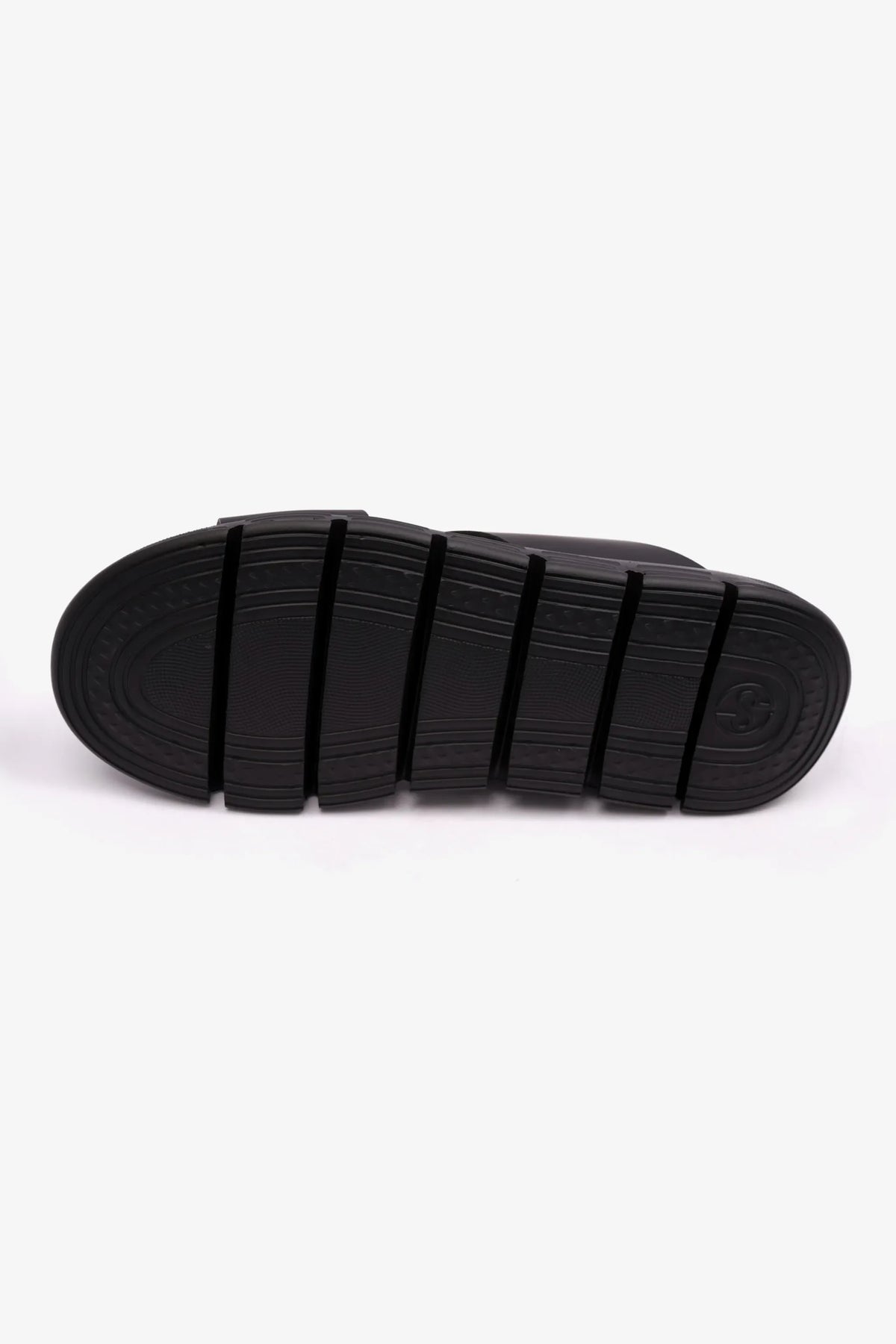 Comfort Plus Men's Elegant Trim Matte Leather Sandals Black MSDCP1004 - Sole Therapy