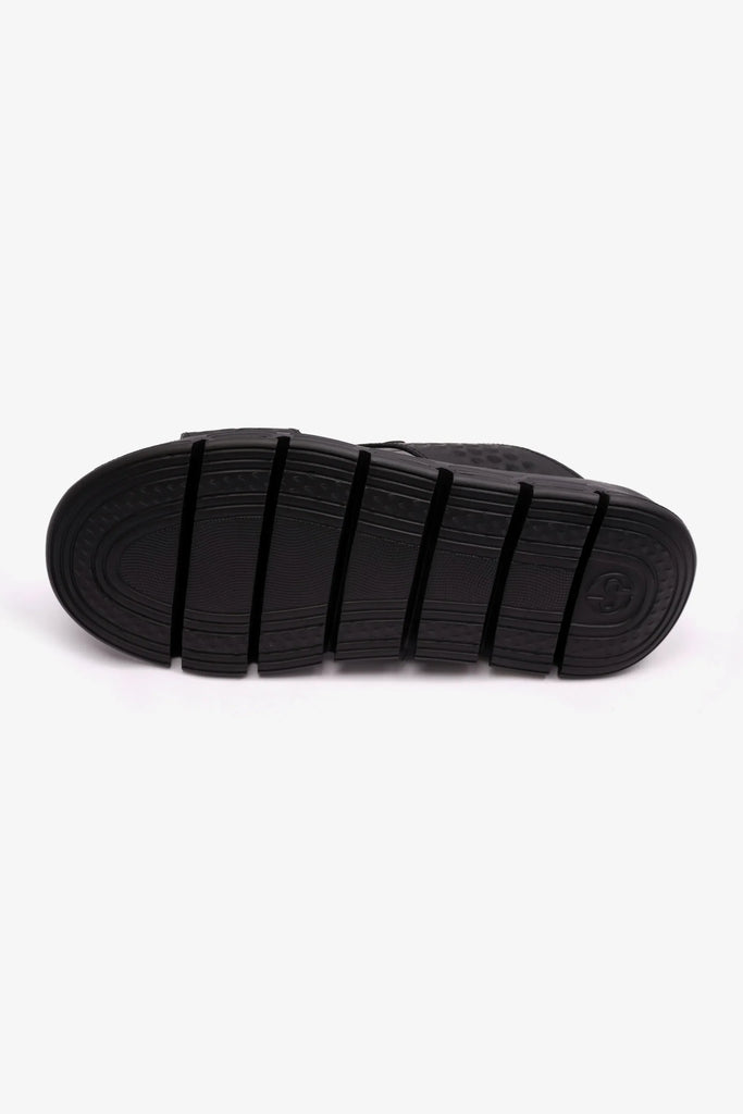 Comfort Plus Men's Embossed Arabic Leather Sandals Black MSDCP1005 - Sole Therapy
