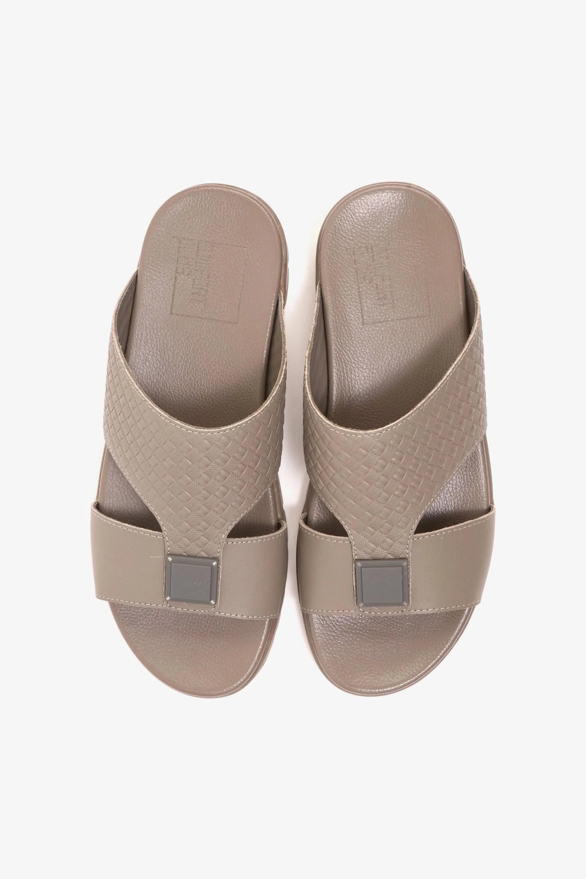 Comfort Plus Men's Embossed Leather Arabic Sandals Stone MSDCP201 - Sole Therapy