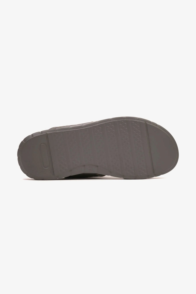 Comfort Plus Men's Embossed Leather Sandals Grey MSDCP201 - Sole Therapy