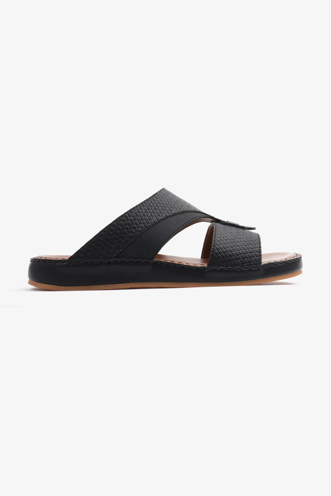 Comfort Plus Men's Genuine Leather Sandals Black CP3006 - Sole Therapy