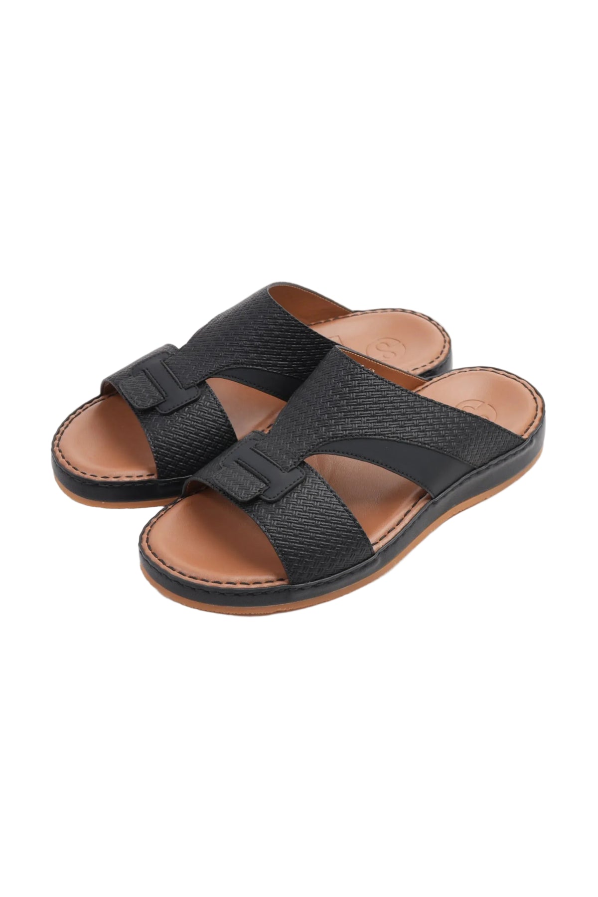 Comfort Plus Men's Genuine Leather Sandals Black CP3006 - Sole Therapy