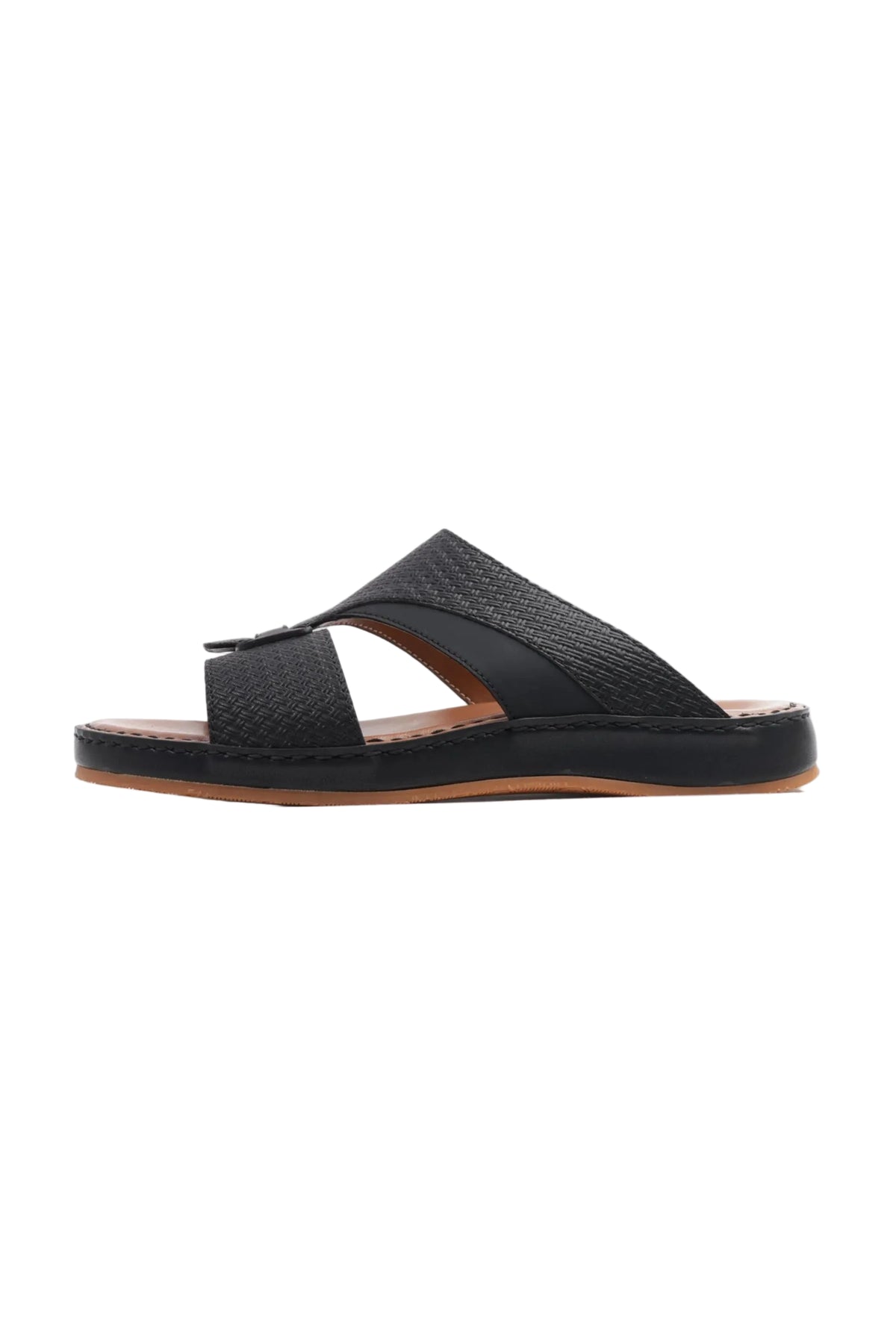 Comfort Plus Men's Genuine Leather Sandals Black CP3006 - Sole Therapy