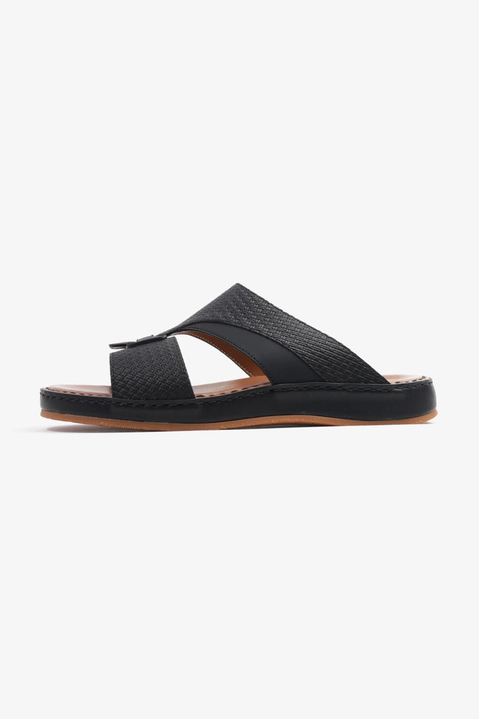 Comfort Plus Men's Genuine Leather Sandals Black CP3006 - Sole Therapy