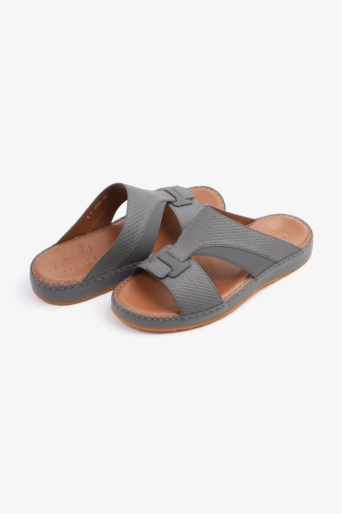 Comfort Plus Men's Genuine Leather Sandals Dark Grey MSDCP3006 - Sole Therapy