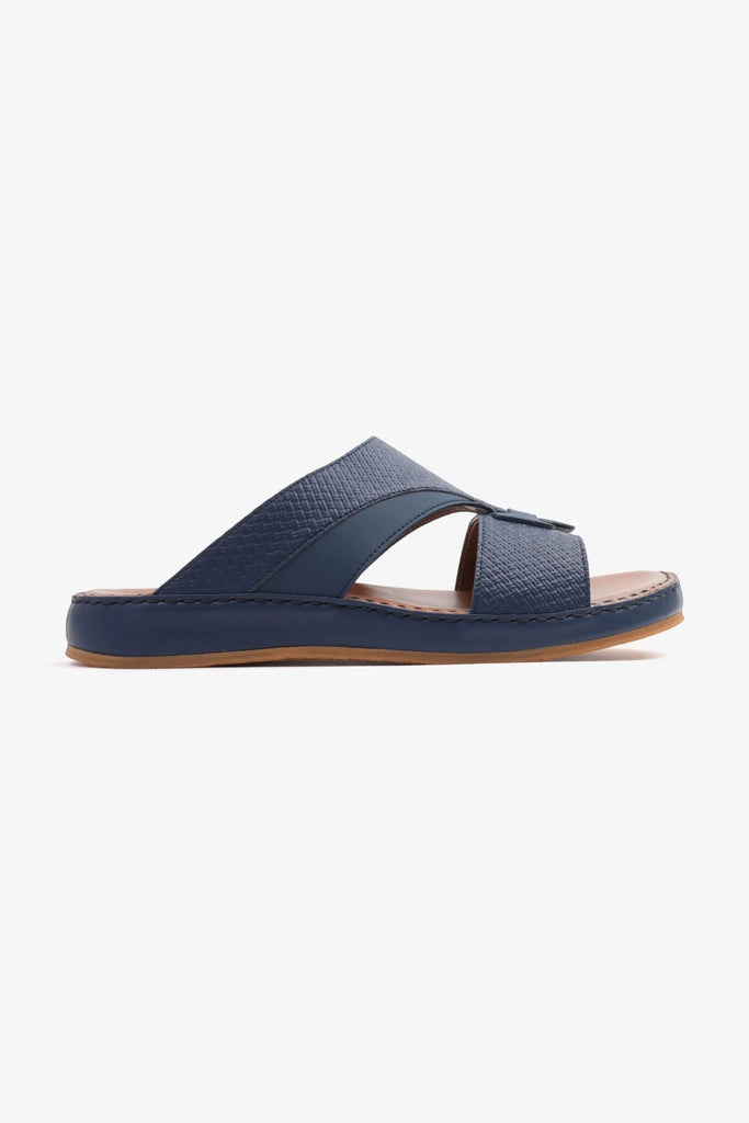 Comfort Plus Men's Genuine Leather Sandals Navy CP3006 - Sole Therapy
