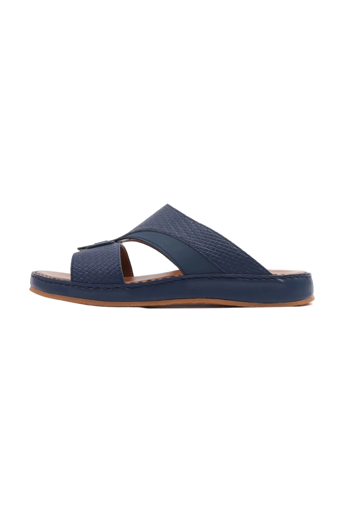 Comfort Plus Men's Genuine Leather Sandals Navy CP3006 - Sole Therapy