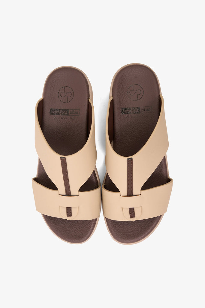 Comfort Plus Men's Glide Luxe Arabic Sandals Beige MSDGBCPRS103 - Sole Therapy