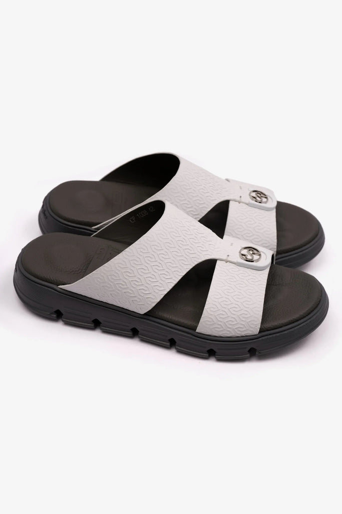 Comfort Plus Men's Italian Outsole Arabic Sandals White CP1008 - Sole Therapy