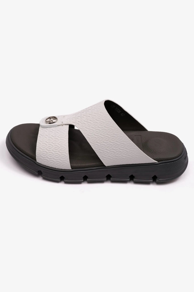 Comfort Plus Men's Italian Outsole Arabic Sandals White CP1008 - Sole Therapy