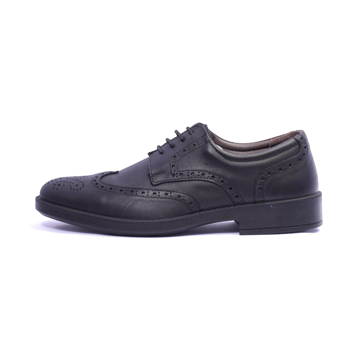 Comfort Plus Men's Leather Brogue Shoes Black - Sole Therapy