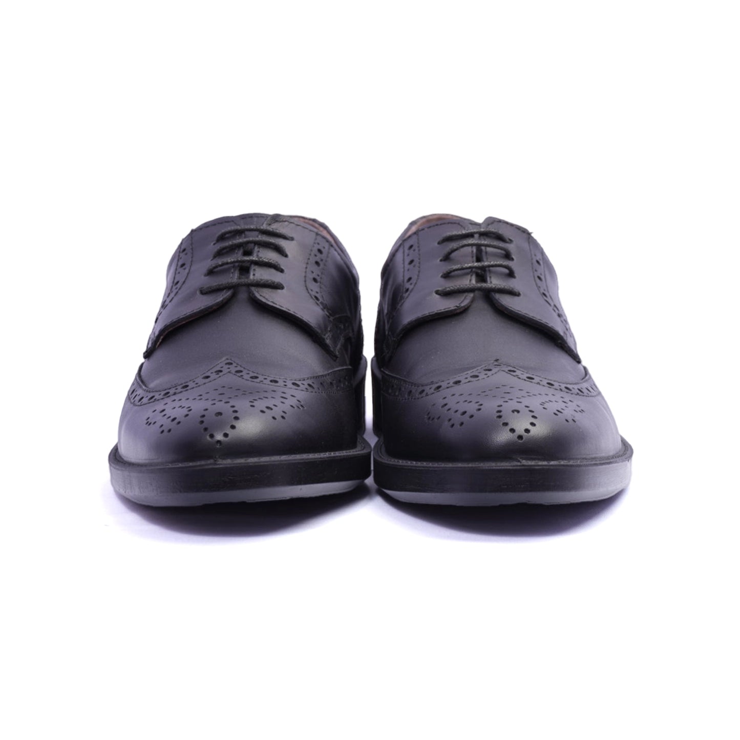 Comfort Plus Men's Leather Brogue Shoes Black - Sole Therapy