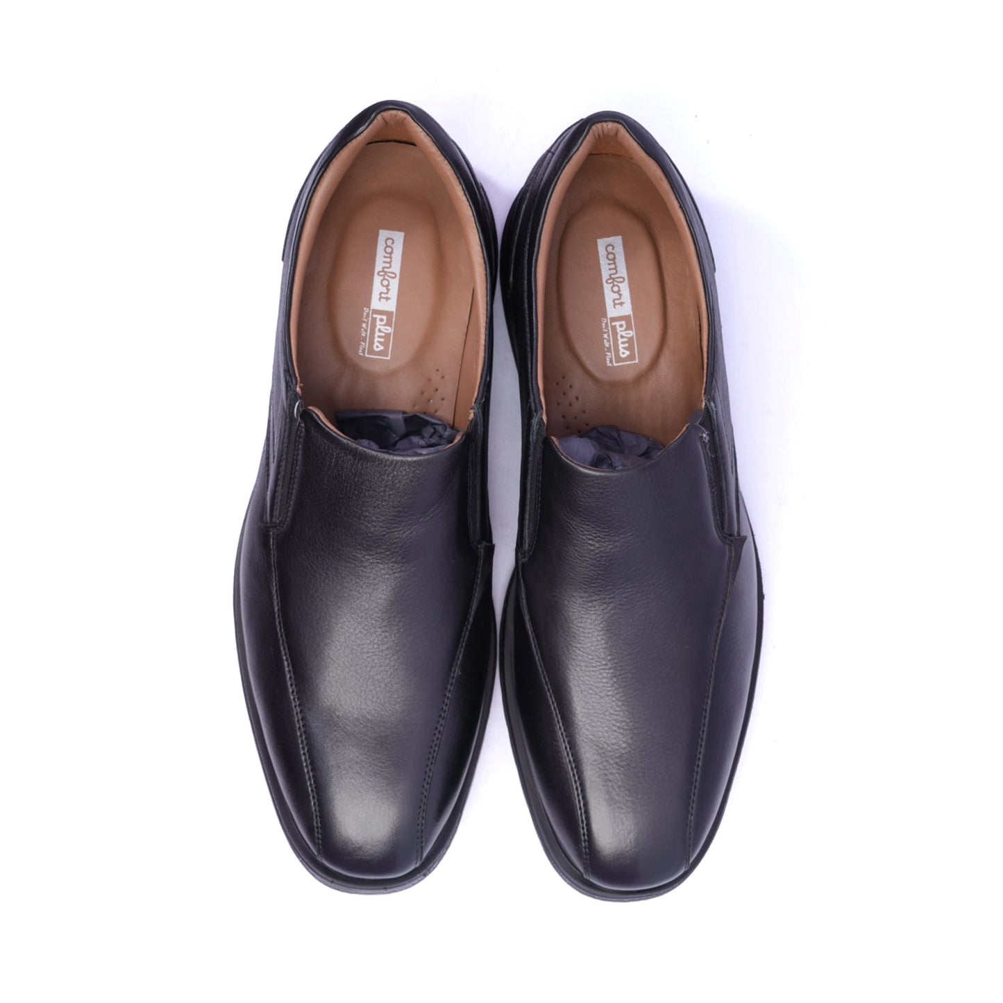 Comfort Plus Men's Leather Derby Shoes Black - Sole Therapy