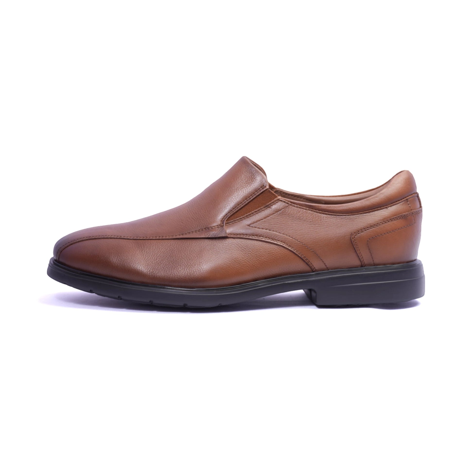 Comfort Plus Men's Leather Derby Shoes Dark-Tan - Sole Therapy