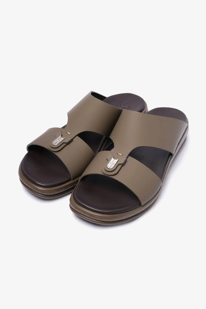 Comfort Plus Men's Leather Sandals Truffle MSDCPD101 - Sole Therapy