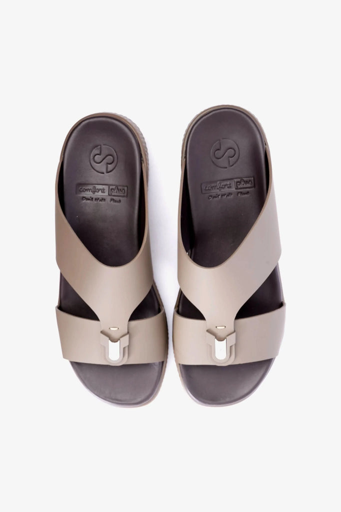 Comfort Plus Men's Leather Sandals Truffle MSDCPD101 - Sole Therapy